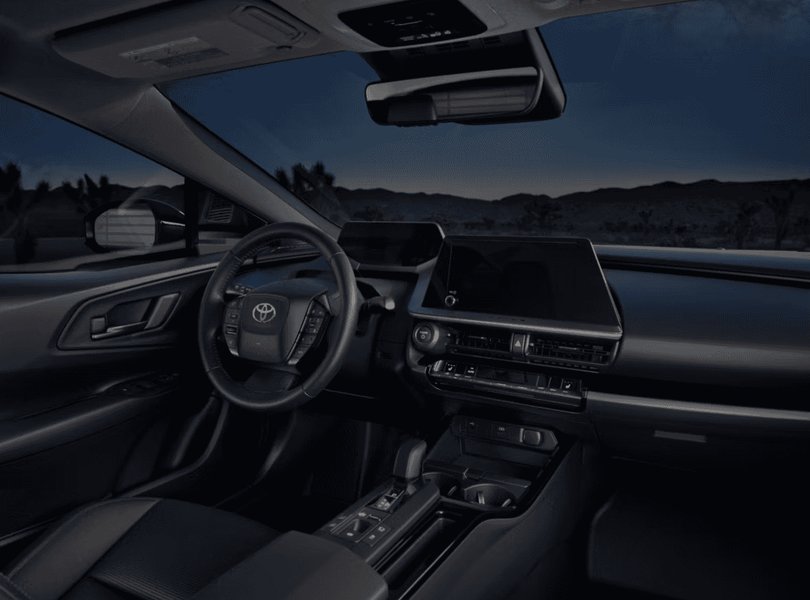A look inside the refined cabin of the 2026 Toyota Prius Plug-in Hybrid, highlighting its modern design.
