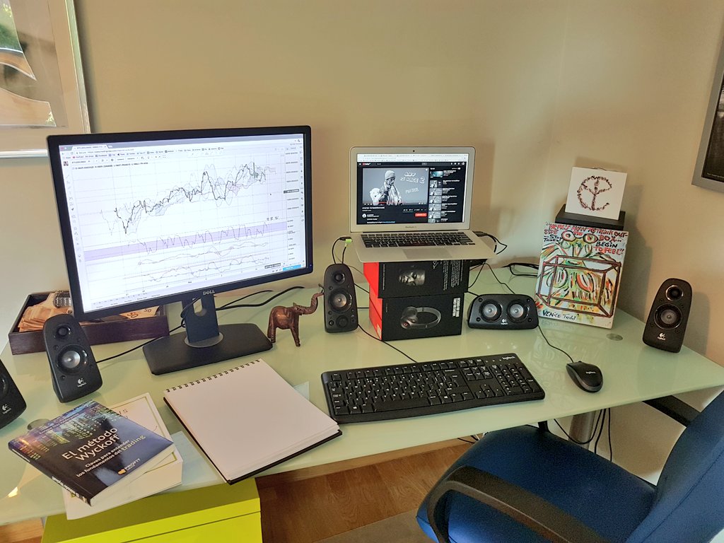 crypto trading desk with screens