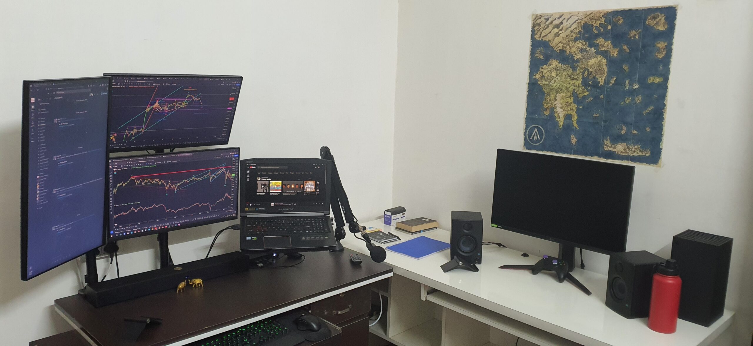 traders analyzing multiple screens in trading floor