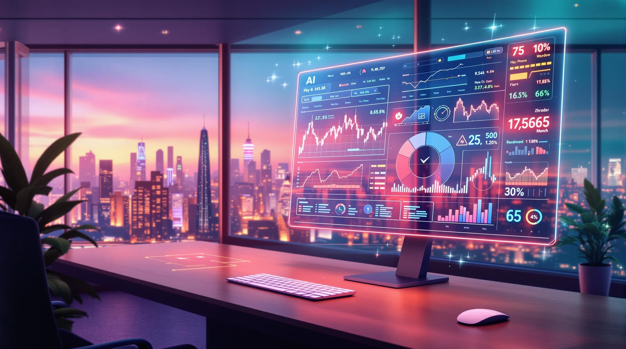 trading charts and financial trading screens