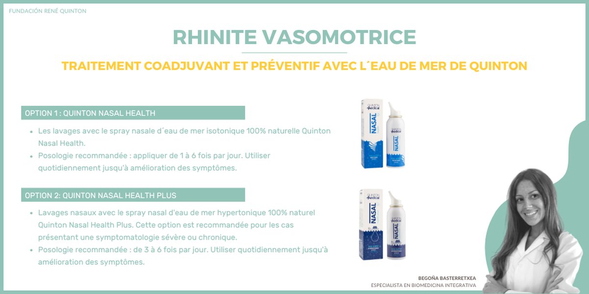 Illustration du lavage nasal avec une solution d'eau de mer