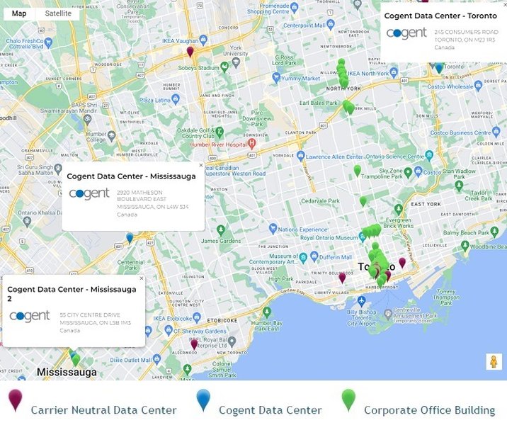 Réseau Cogent à Toronto