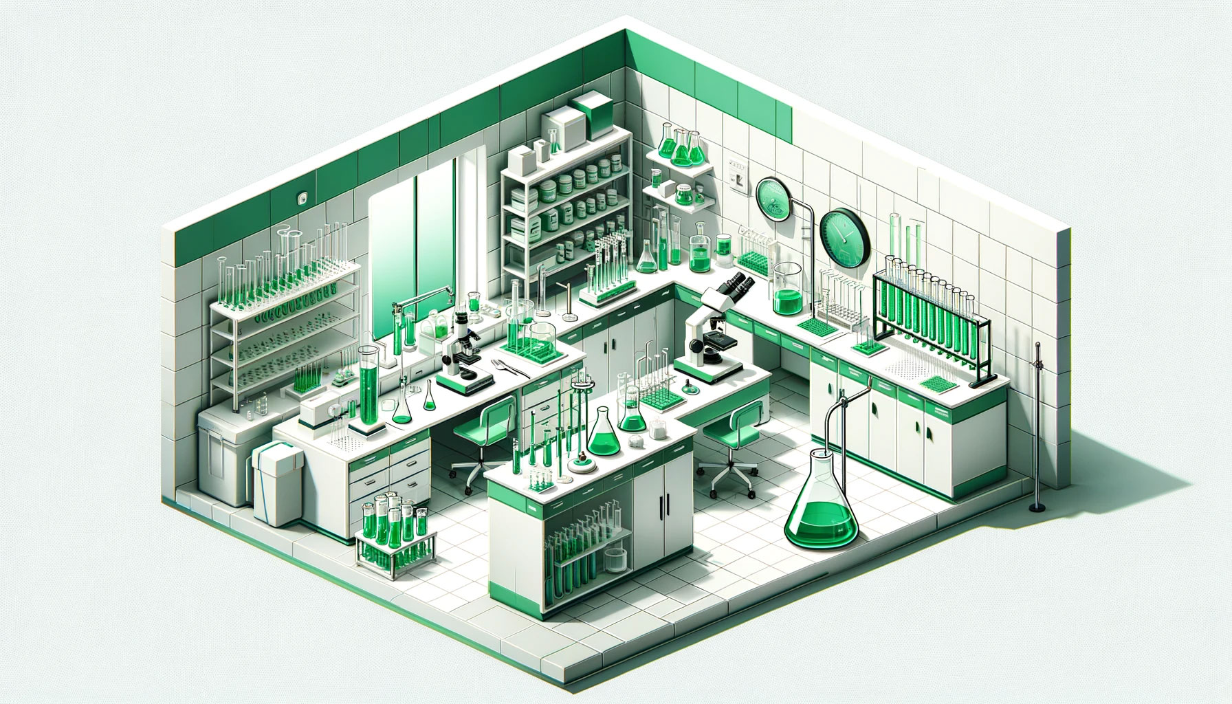 scenic view of research laboratory equipment and natural elements
