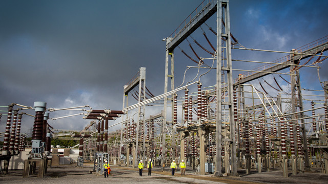 power lines electrical substation