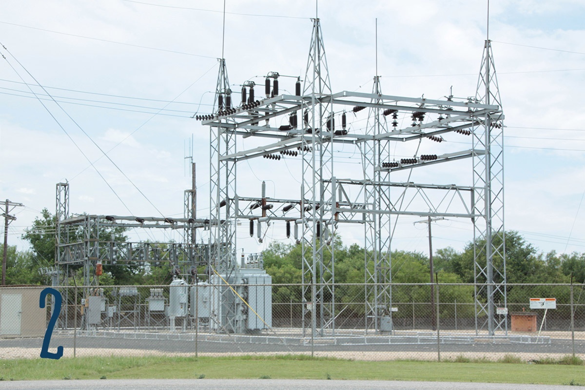 electrical power lines and substation equipment