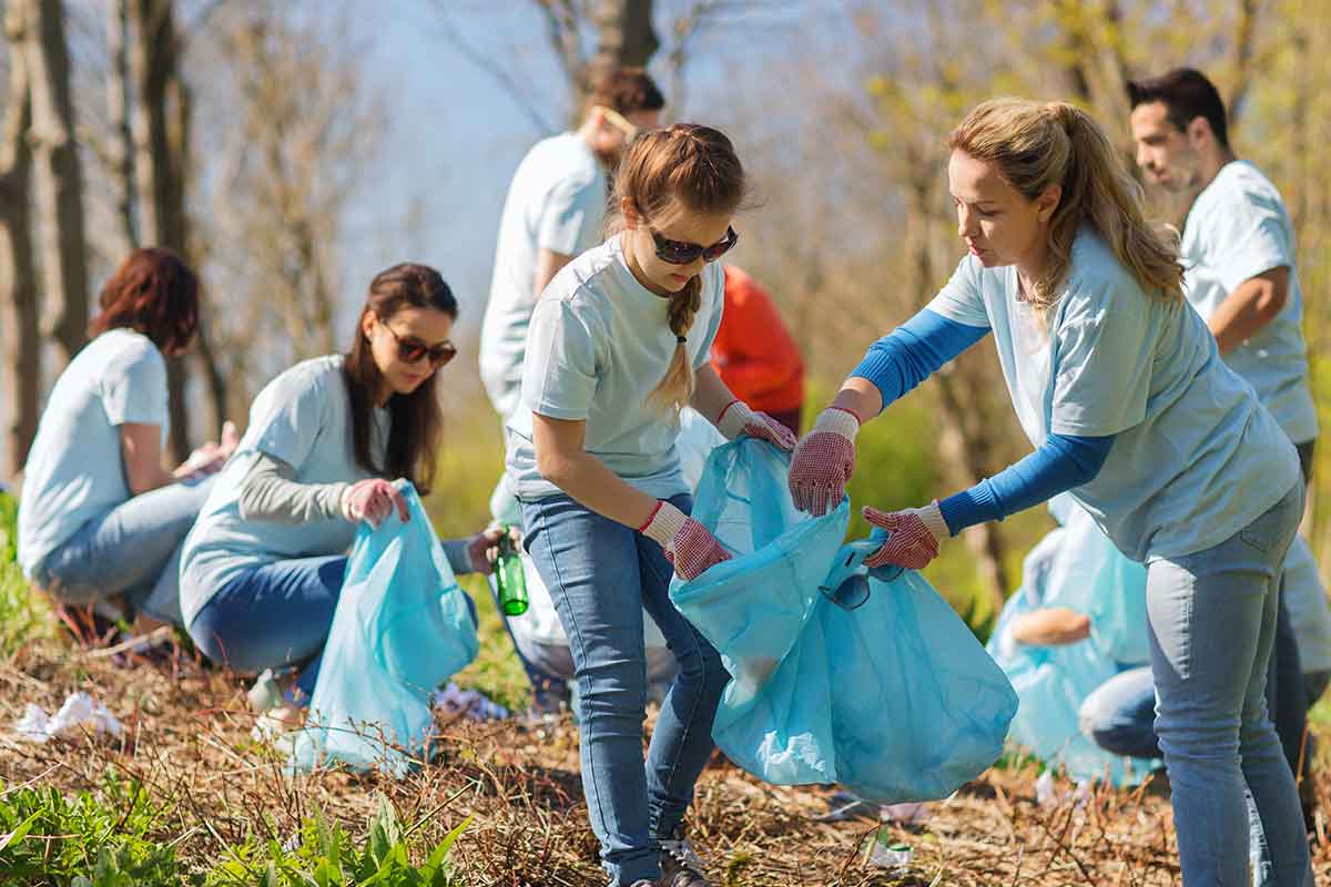 community service workers outdoor