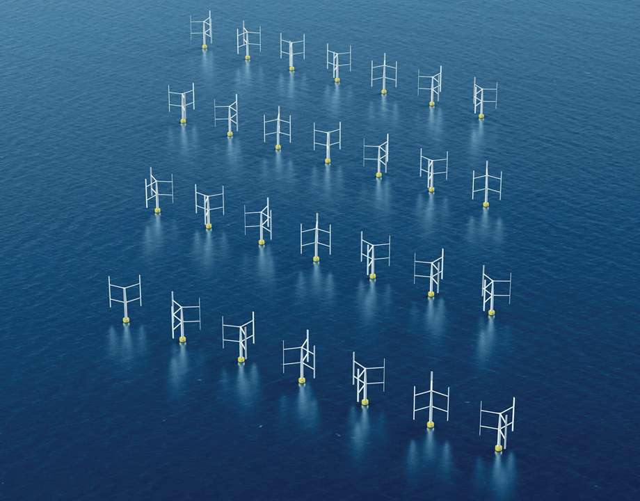 vertical axis turbine in natural water stream