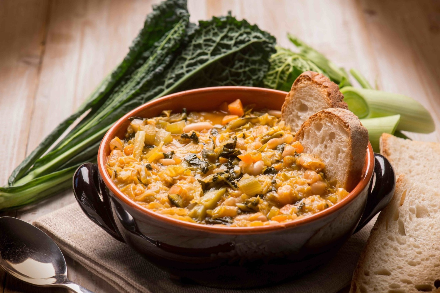 Tuscan countryside, rustic soup ingredients