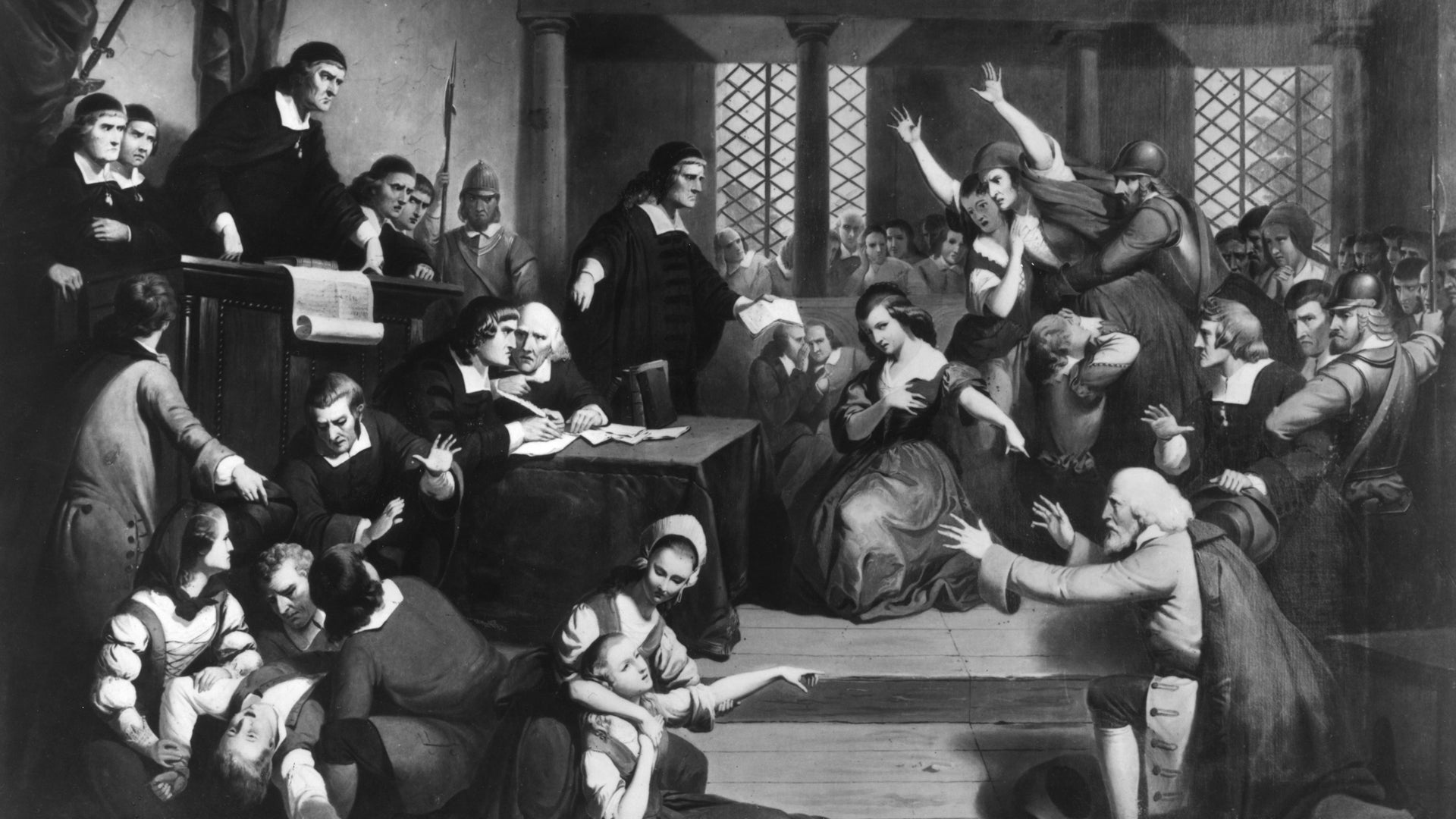 historic legal documents and courtroom scene