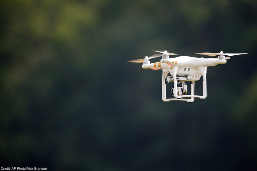 drone flying outdoors