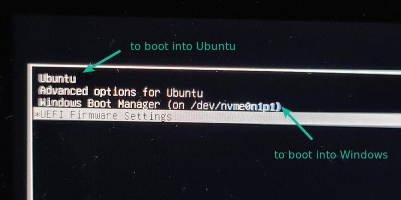 Ubuntu system screen booting dual boot hardware