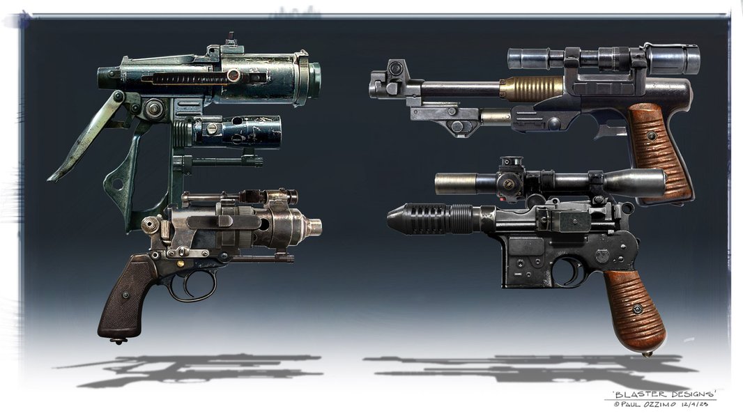Concept art of a futuristic sci-fi rifle