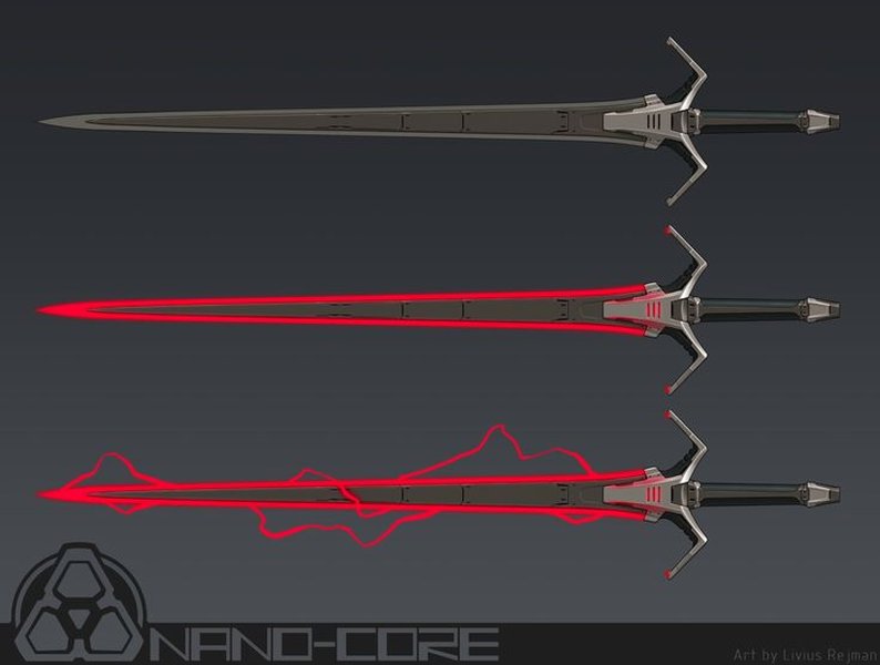 Concept art of a sci-fi energy sword