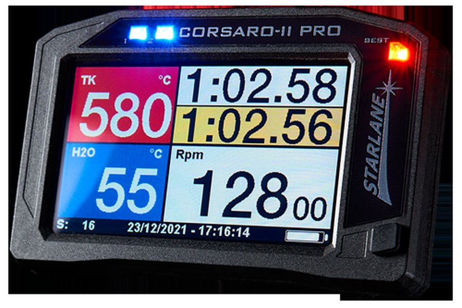 Digital dashboard for karts displaying telemetry data
