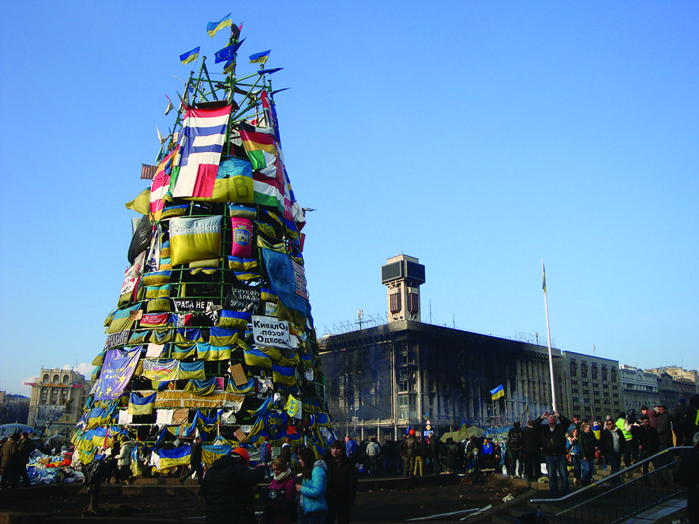 Ukrainian protest, historic buildings, street scenes