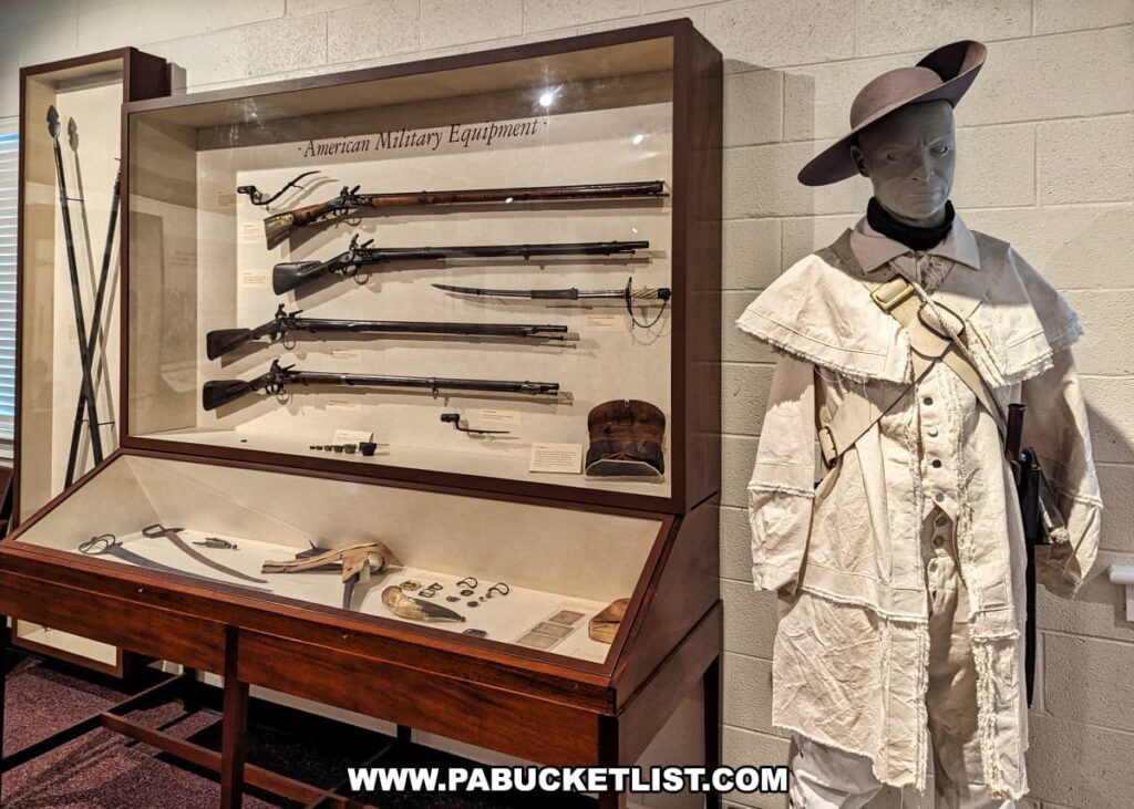 military equipment and scenic battlefield