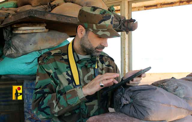 conflict diplomacy tablet and military equipment