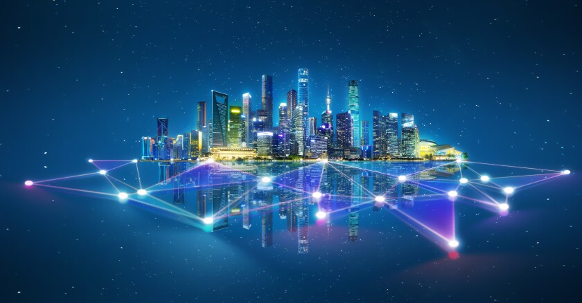 modern technology abstract urban scenery