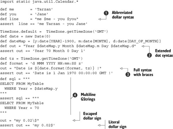groovy code numeric literals and variables