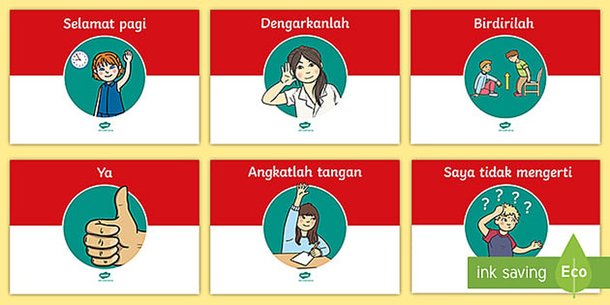 Poster frasa Bahasa Indonesia di kelas