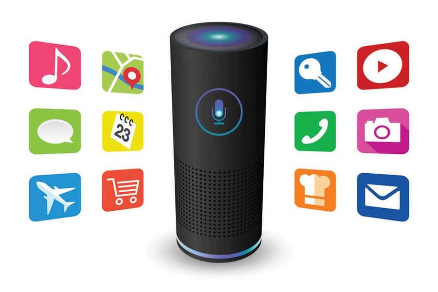 A smart speaker device, an example of an AI assistant