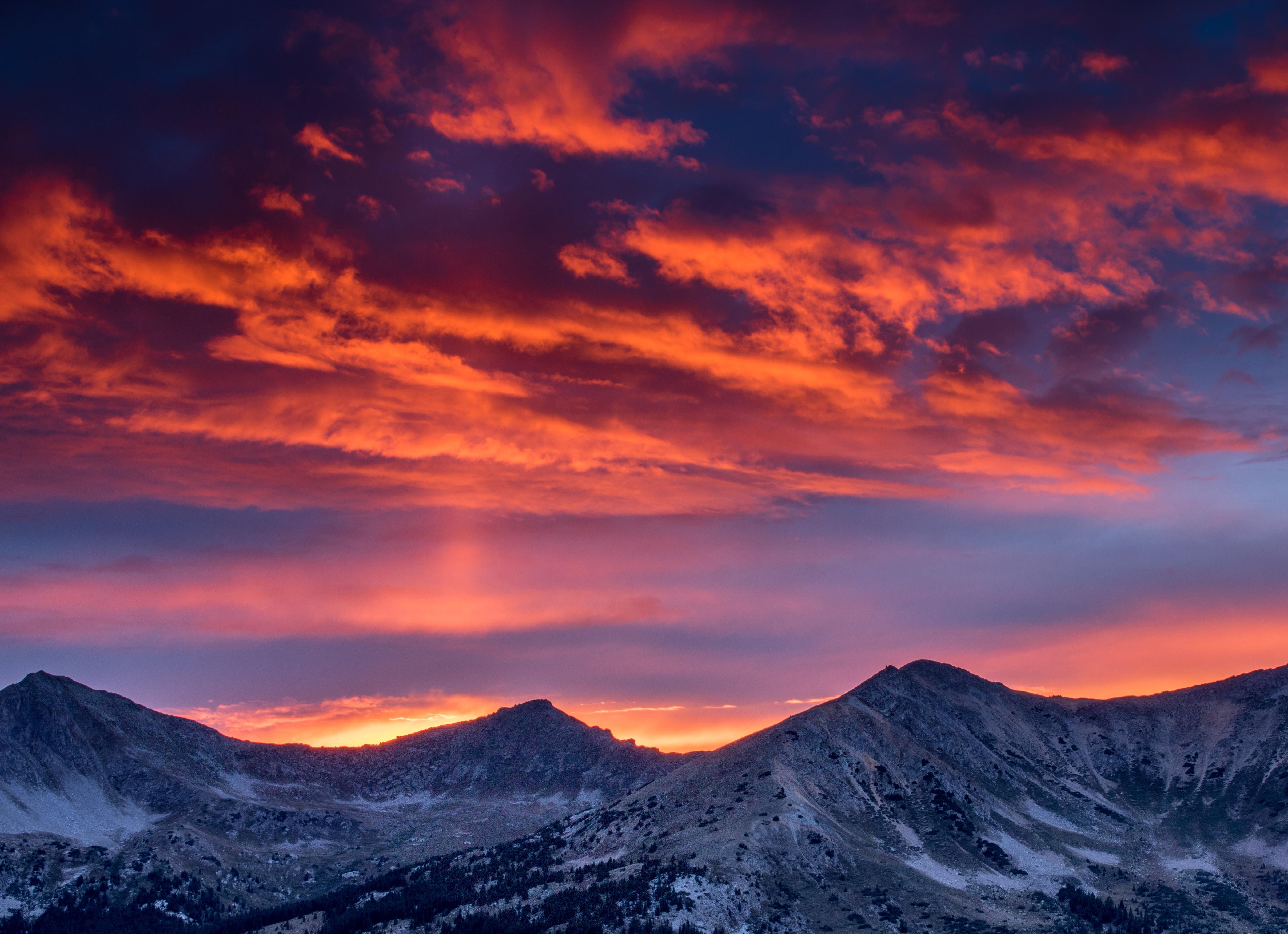 scenic sunset over mountains