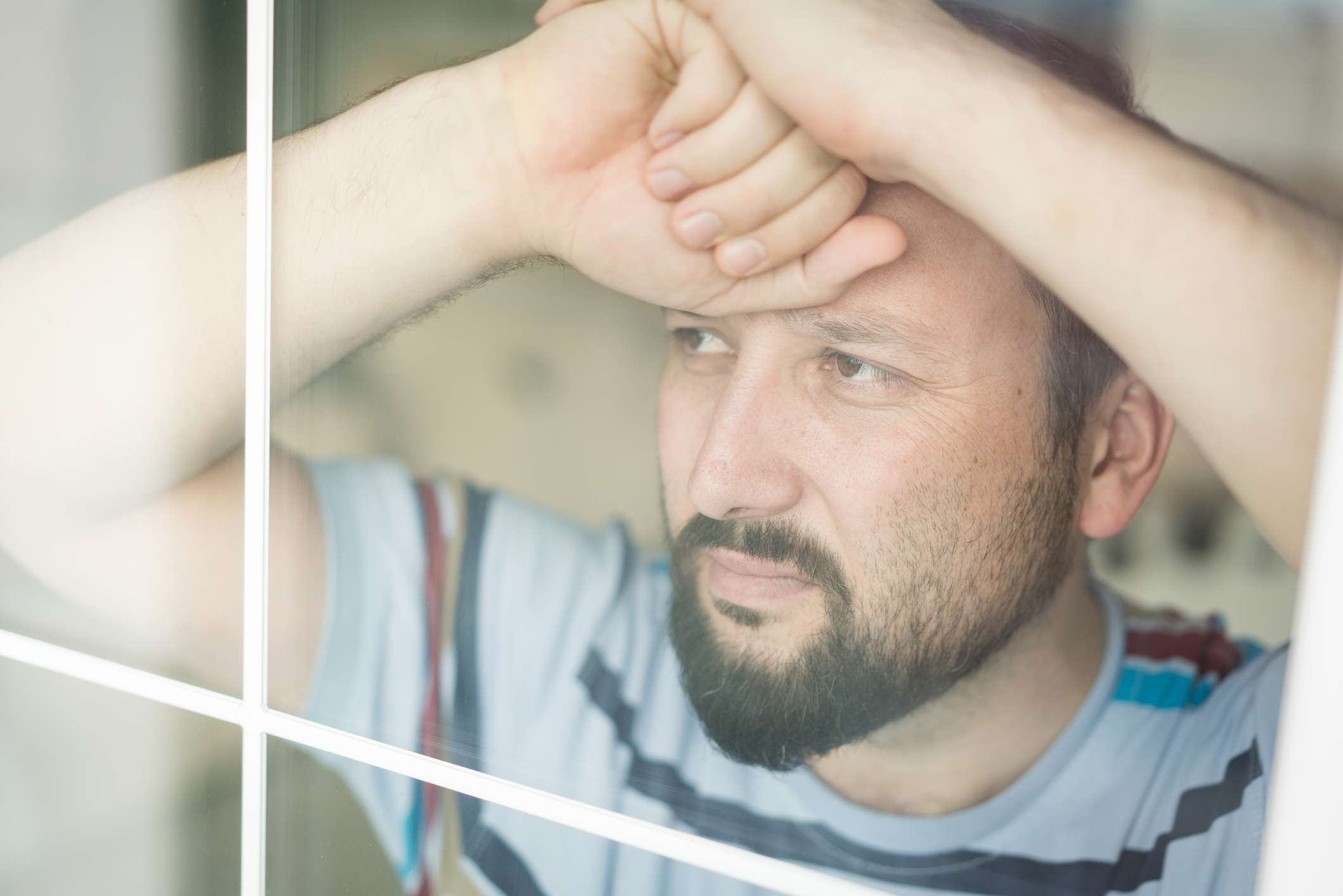 person reflecting shame