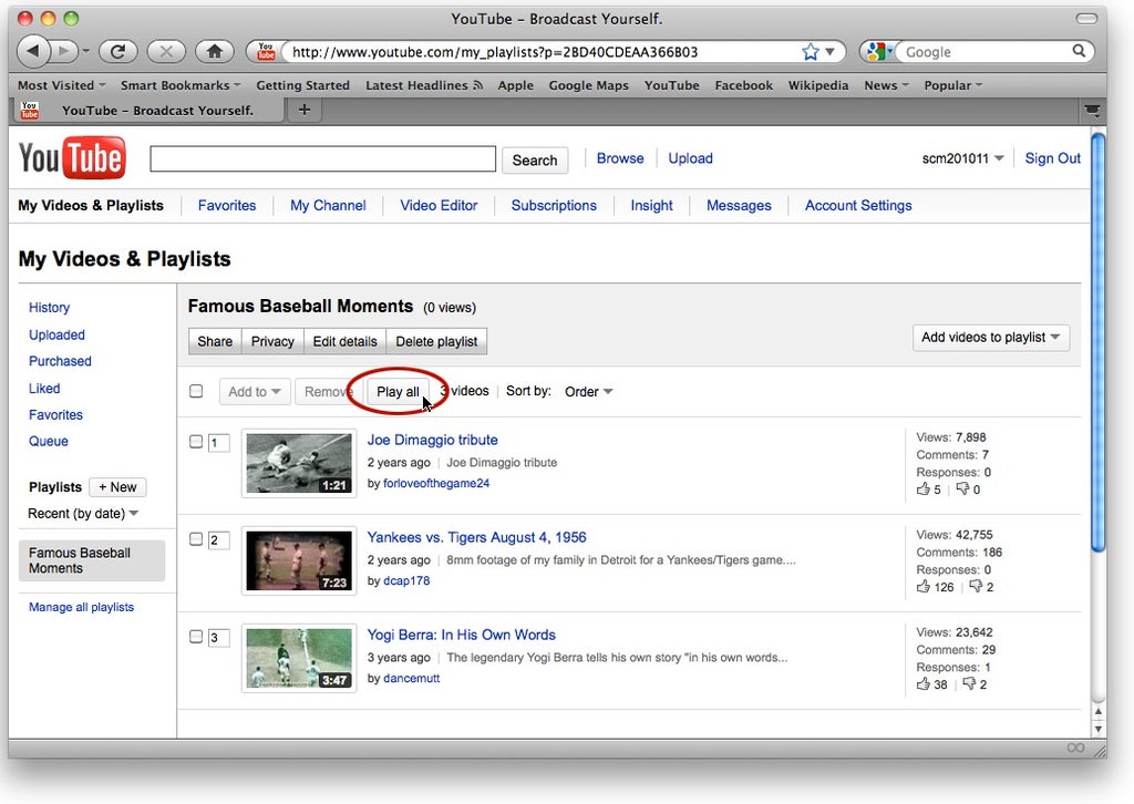 youtube playlist management