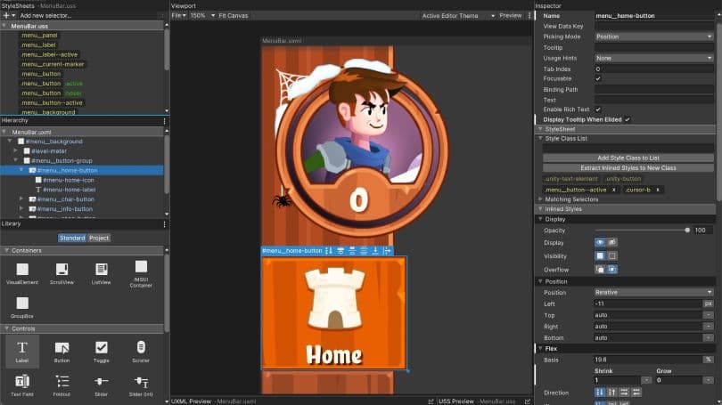 3d game development tools and Unity interface