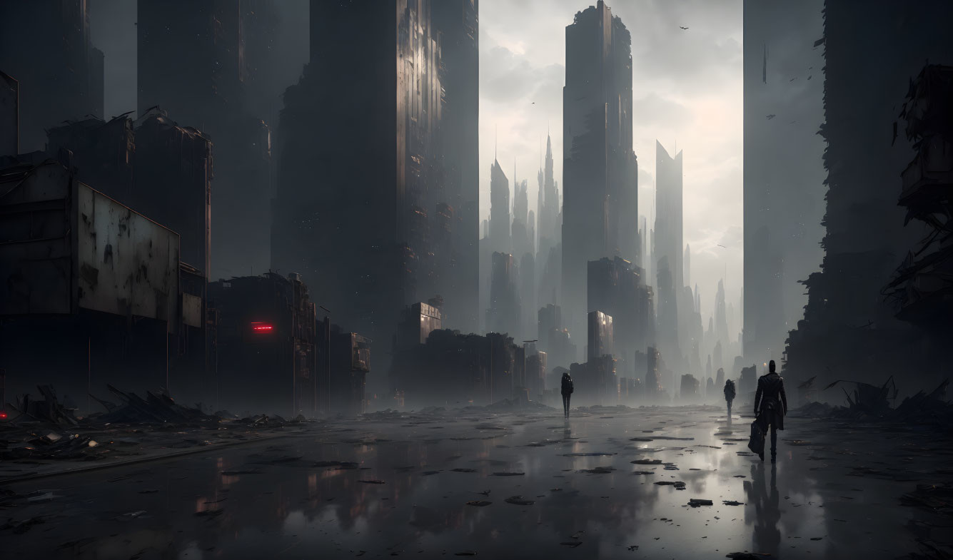 dystopian cityscape
