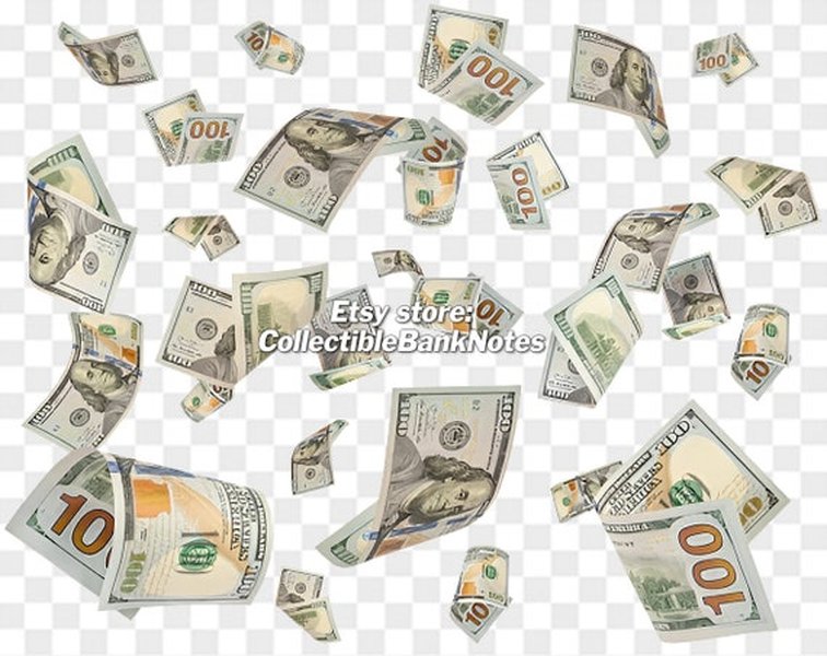 Falling Hundred Dollar Bills