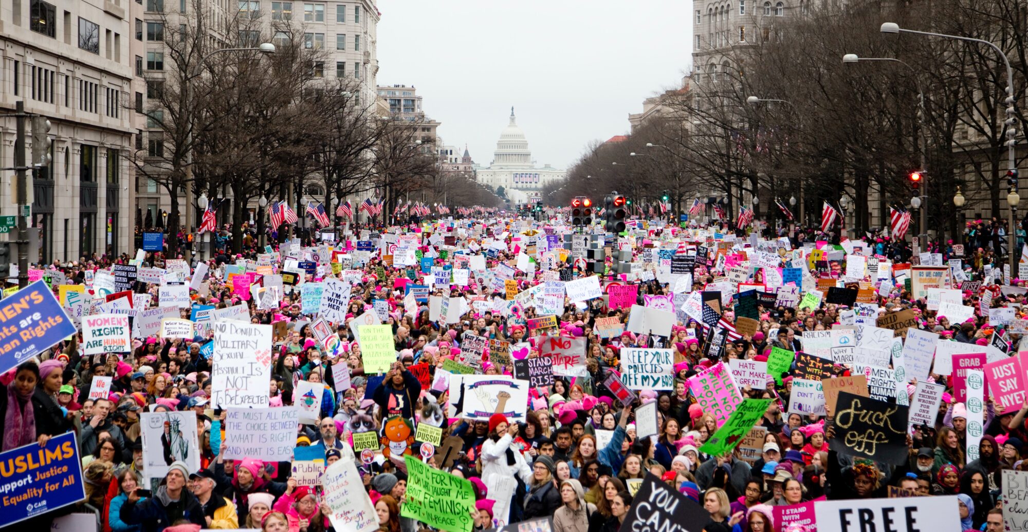 city street demonstration crowd