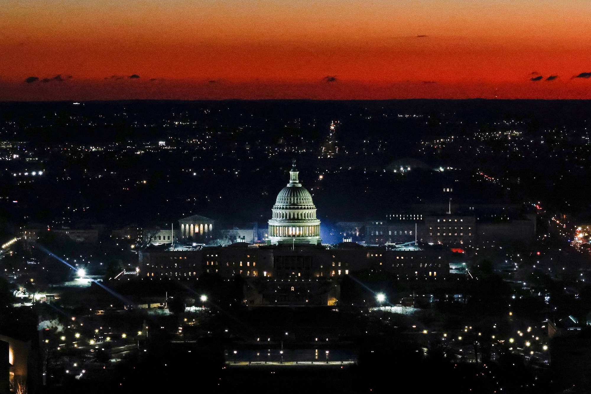 usa political scene urban skyline