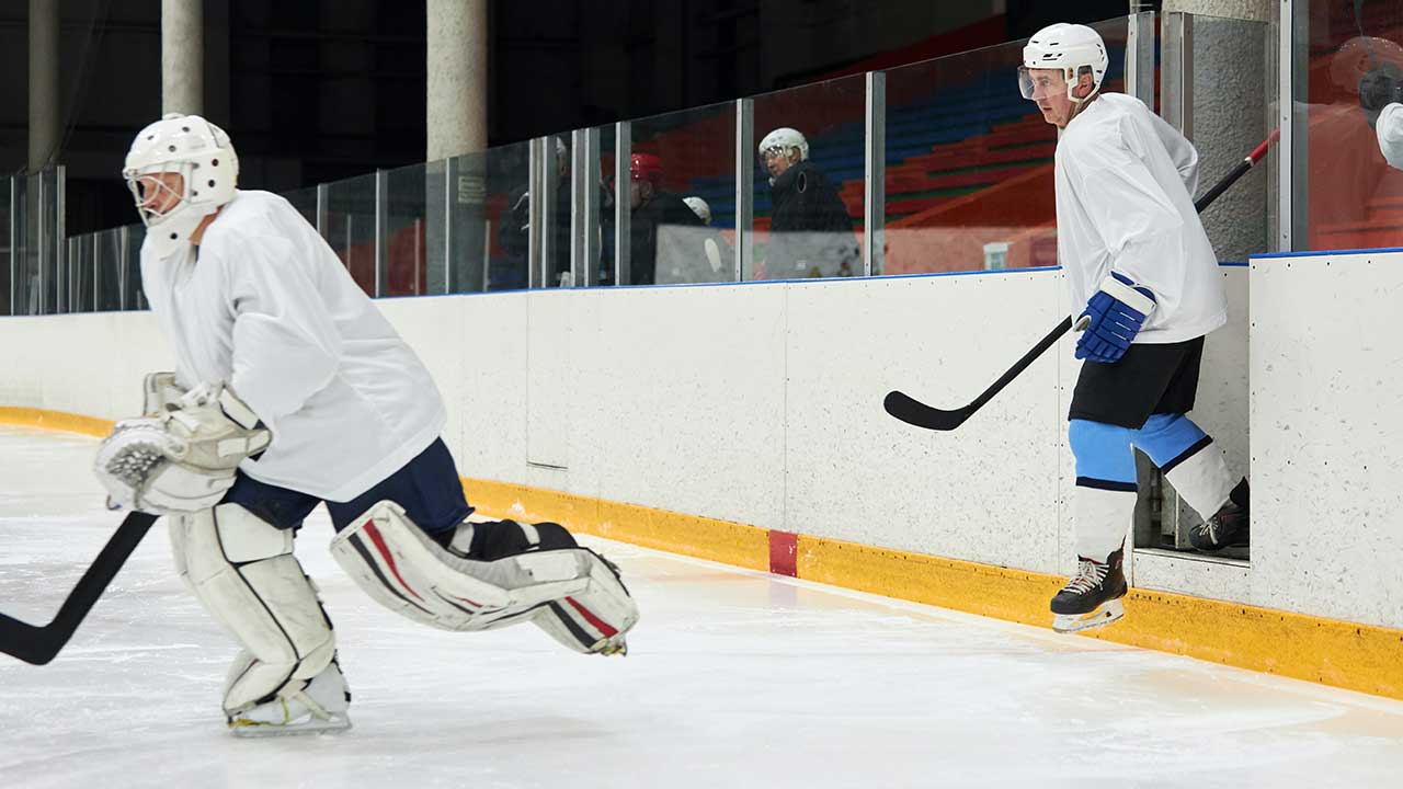 hockey players ice arena