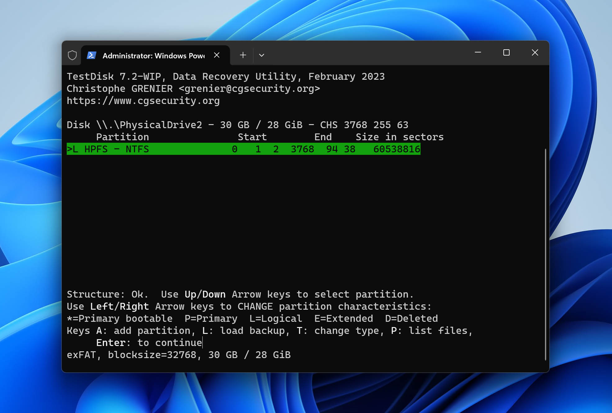 usb recovery software interface