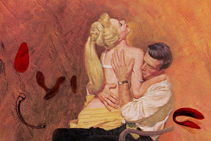 Person holding a vibrator towards a partner suggestively