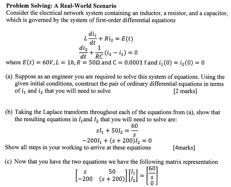 Diagram of an RLC electrical circuit