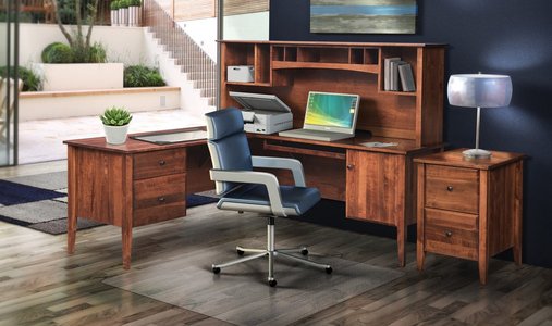 formal writing desk with notes and books