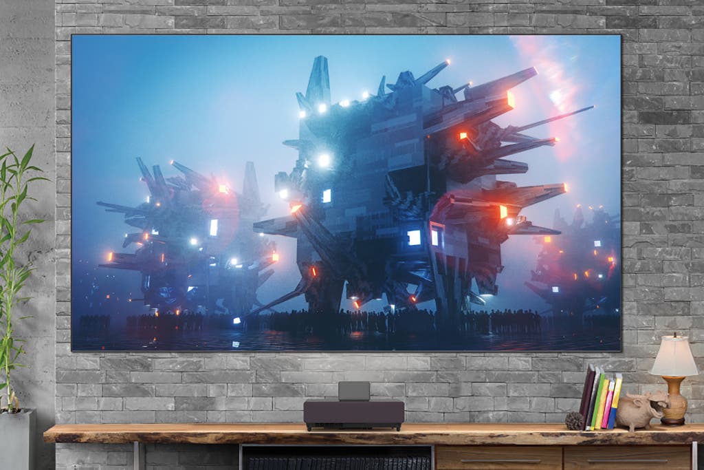 modern ultra short throw projector in living room
