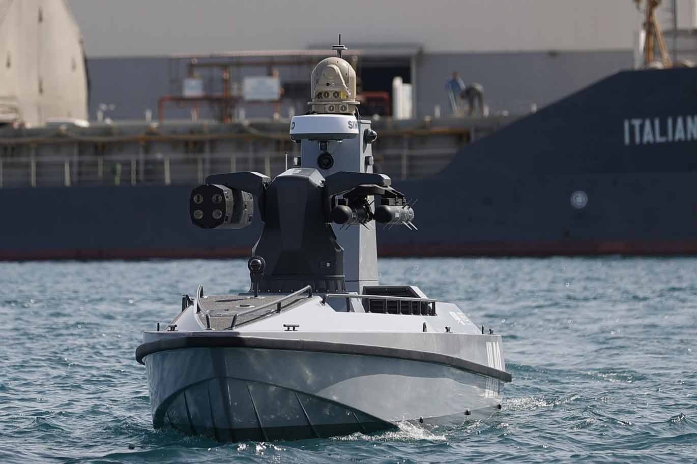 unmanned surface vehicle at sea