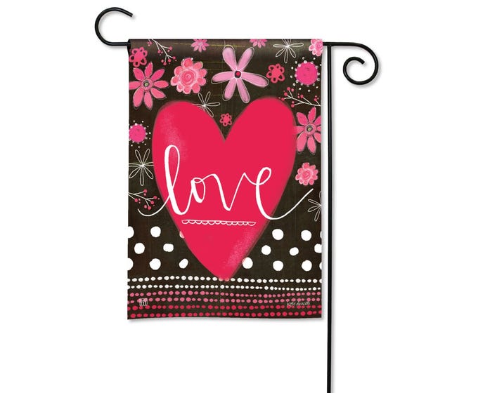 valentine garden flag