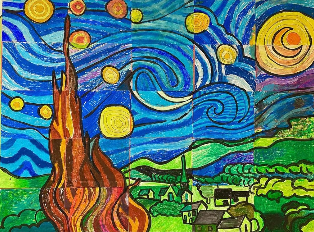 starry night academic art classroom