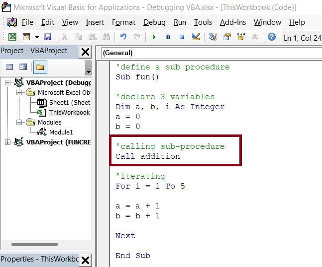 VBA code debugging in Excel