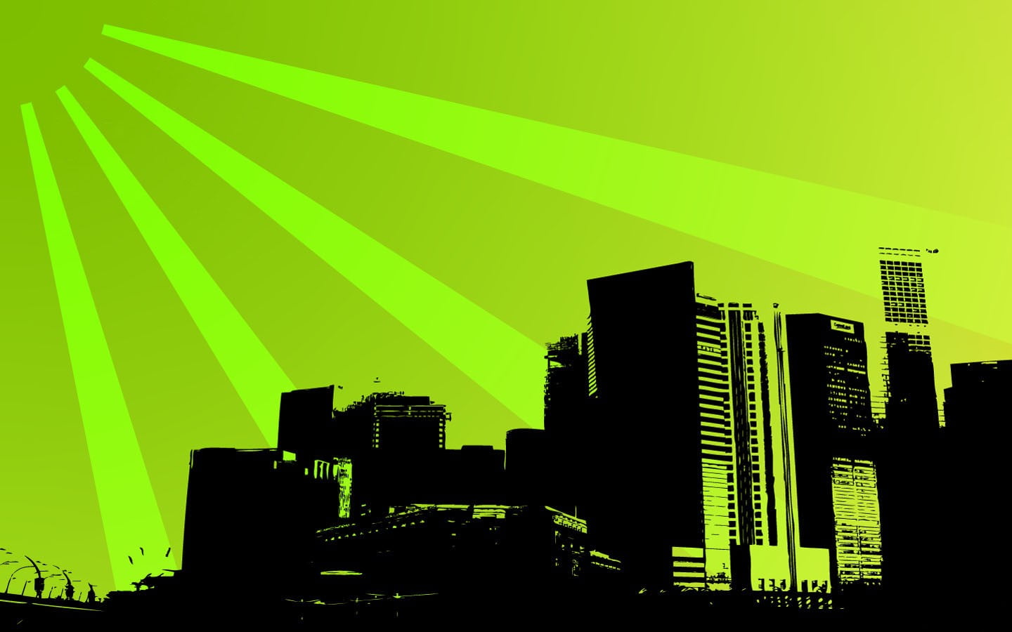 cityscape digital monitoring screens
