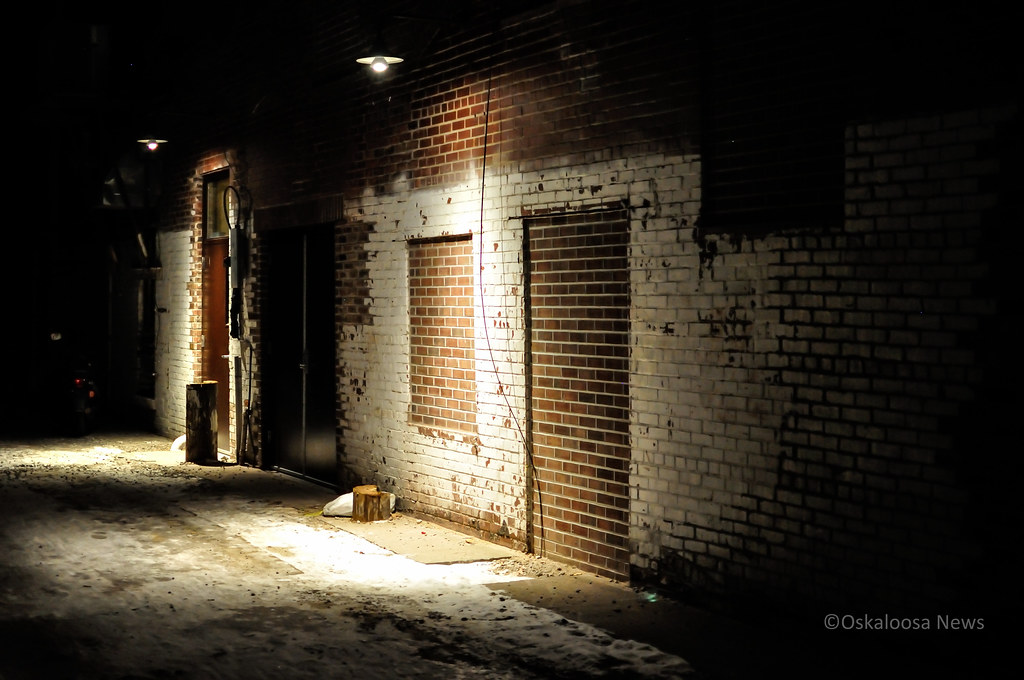 urban nighttime alley shadow