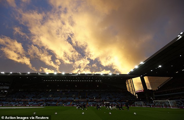 Villa Park football stadium dramatic sunset
