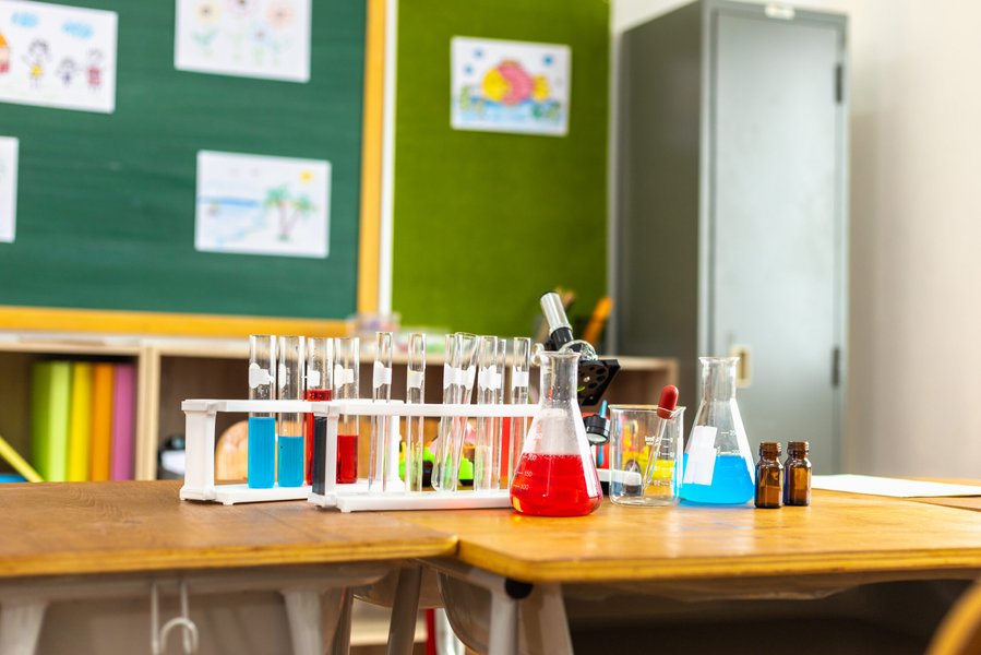 Teacher in a STEM lab