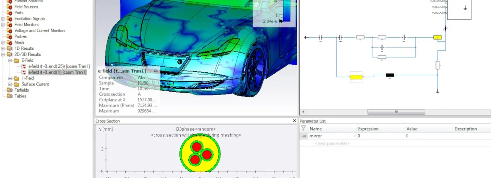 Interface logicielle de simulation EM
