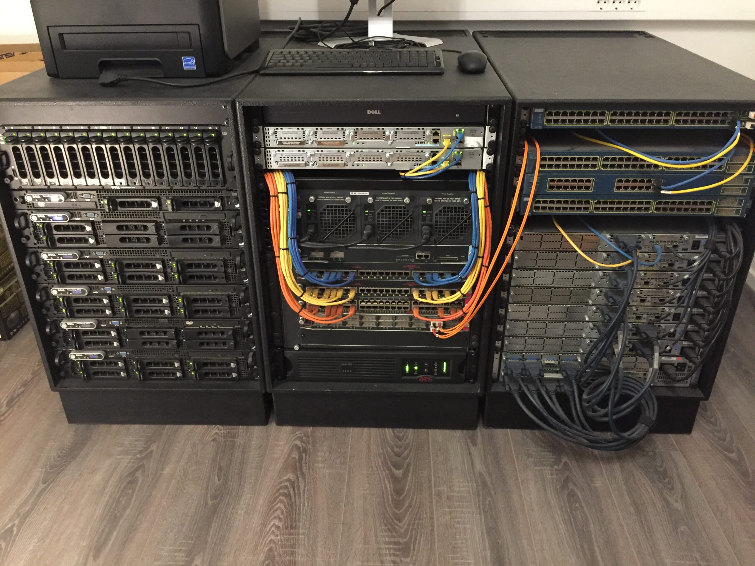 vcenter server room hardware racks