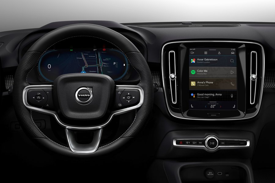 The Volvo XC40's central display, powered by Google Automotive OS.